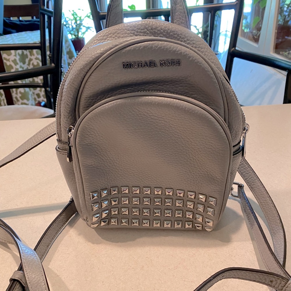 MICHAEL Michael Kors Gray Backpack with Studded Accents